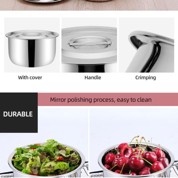 Factory Best Selling 5 Pieces Pots Set Stainless Steel Cooking Pot Set Cookware Sets With Lid