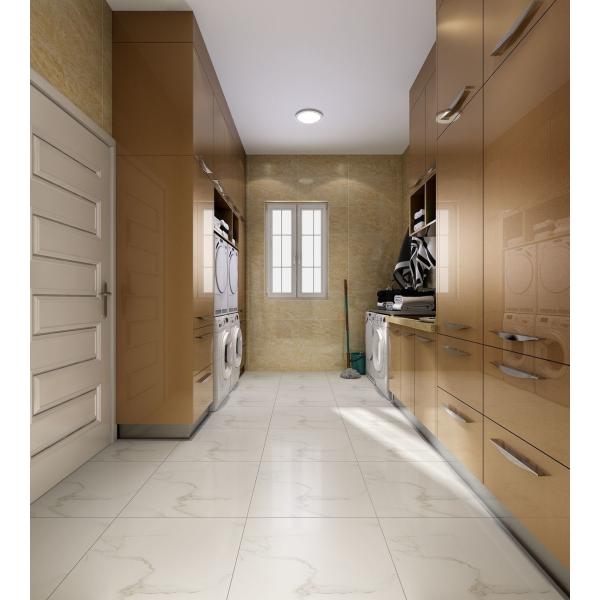 Gold Stainless Steel Laundry Room Cabinets With Customizable Storage And Appliances Integration