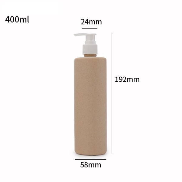 100ml-500ml Recyclable Lotion Shampoo Dispensers with Pump and Wheat Straw Body Material