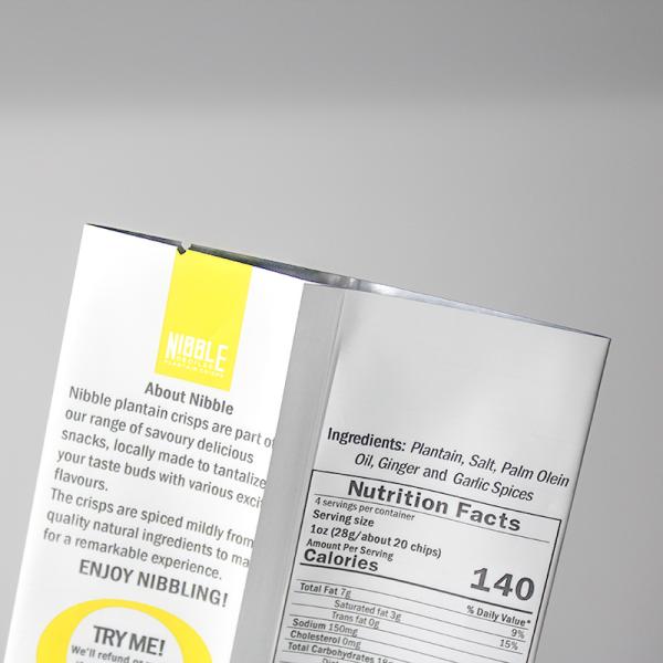 Plastic Back Seal Chips Snack Packaging Bags Heat Seal Pouch Moisture Proof