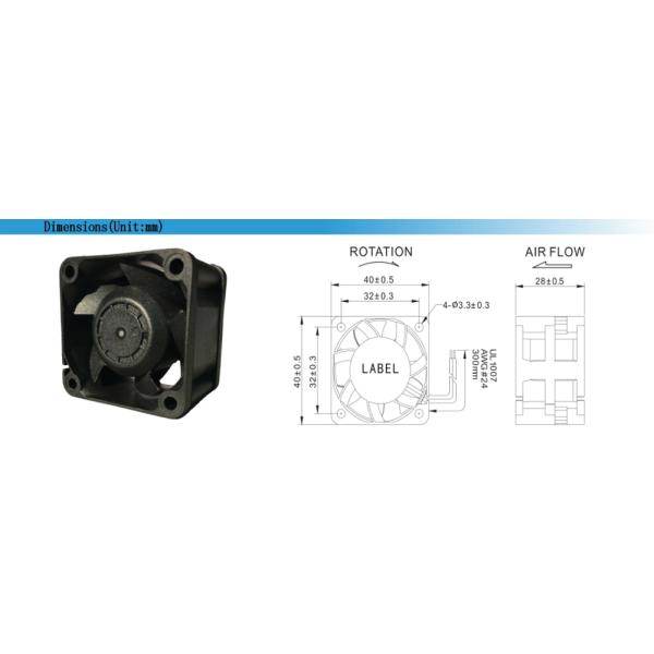 15000RPM DC Brushless Fan Small Size 12v 24v DC 7.8W Sleeve Bearing Balck Color