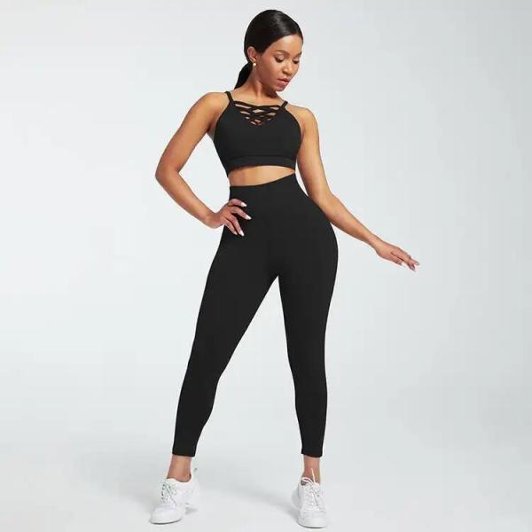 Custom Logo 3 Pieces Women Sportswear Seam Sports Bra High Waist Leggings Suit Active Wear Athletic Gym Fitness Yoga Sets