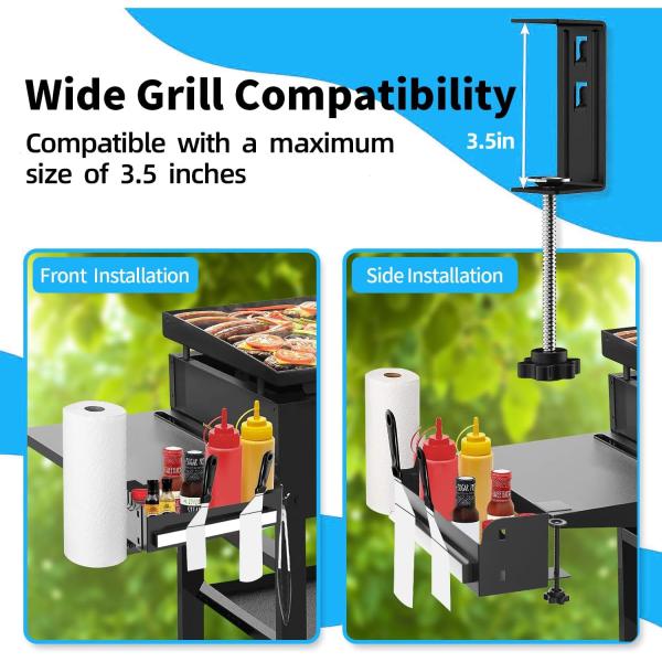 Charcoal Barbecue Grill Accessories Holder with Magnetic Strip Paper Towel Holder
