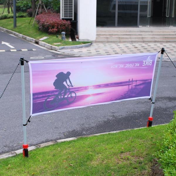 Advertising Outdoor Banner Stands With Spike / Twist Custom Width Height