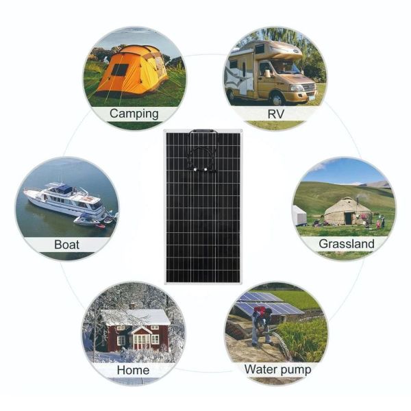 200W Solar Panel Kit Battery Charger for 12V Battery Portable Flexible Cells