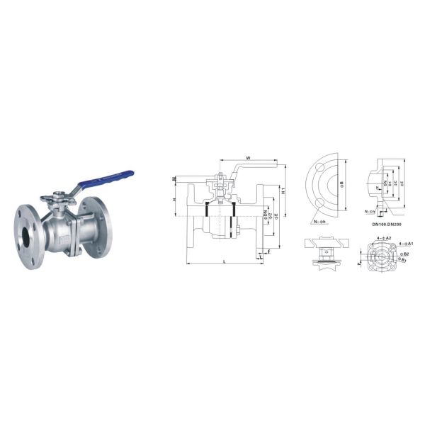 DIN3337 Double Flange Pneumatic Actuated Ball Valve