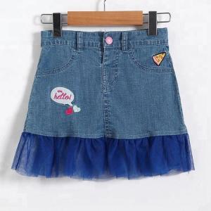 Quality Adjustable Mini Baby Girls Short Denim Skirt Embroidered Customized wholesale