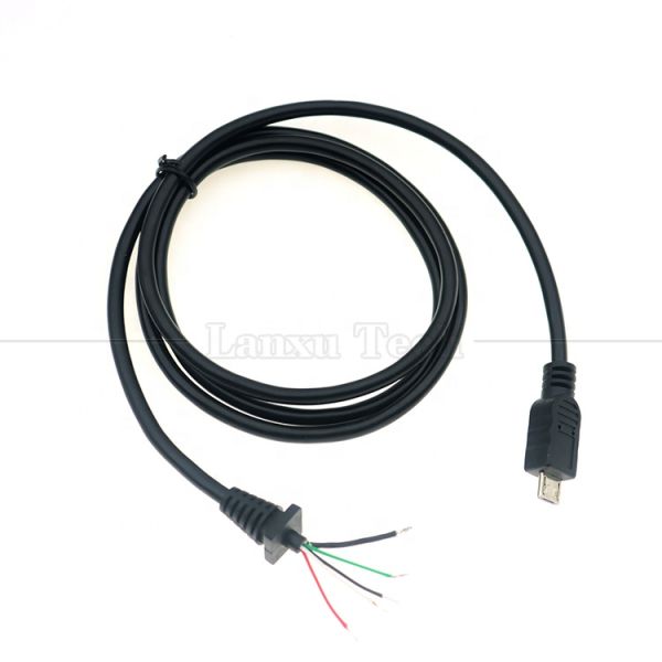 Custom Data Charging Shiled Micro Usb to Open Tinned Wire End Pigtail Power Charger Cable