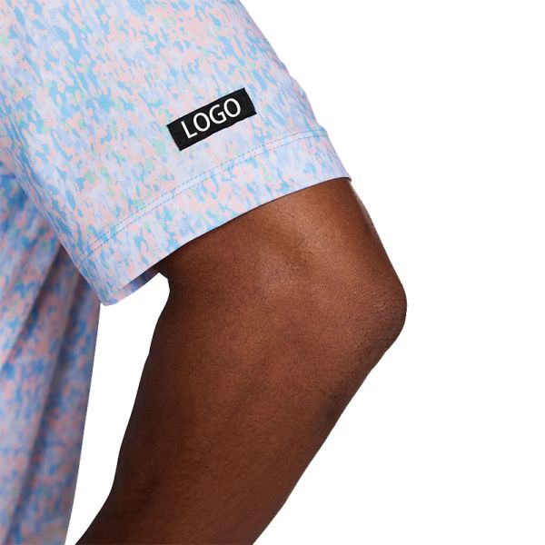 Custom High Quality Polyester Spandex Blade Collar Golf Polo Shirt Wholesale Men Sublimation Printed Golf Shirt