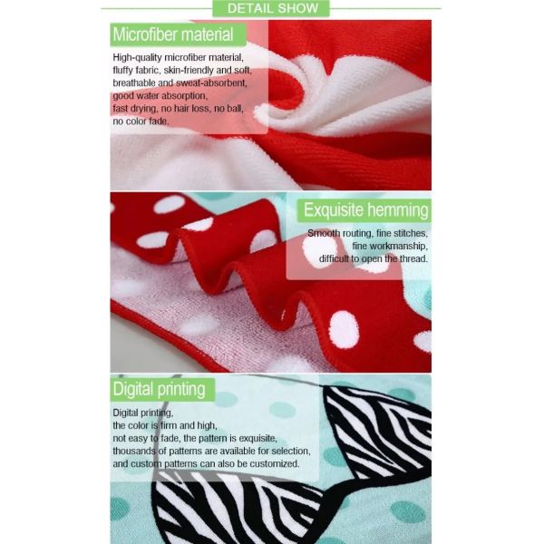 Samples Quick Dry Microfiber Luxury Beach Towel with Custom Logo and Rectangle Shape