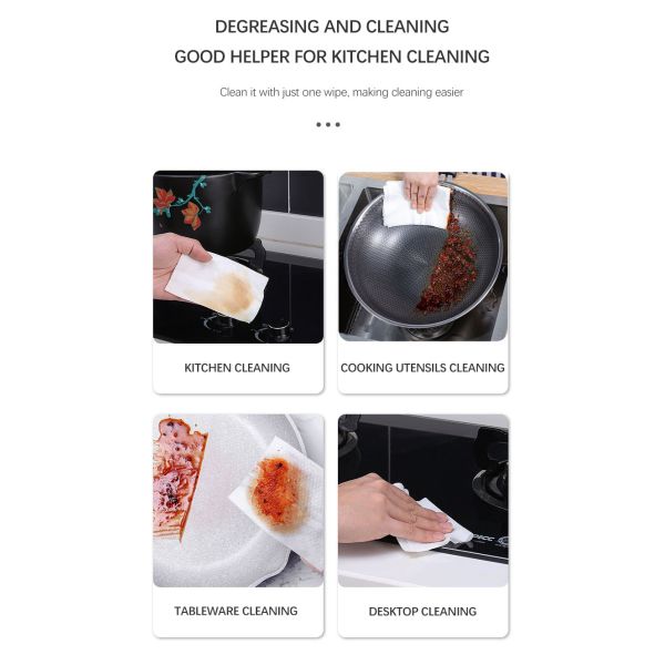 Safe Gentle Kitchen Cleaning Wet Wipes Heavy Oil Dirt Stainless Steel Dish Cleaning Wipes