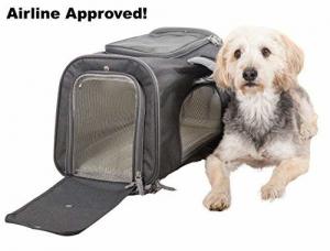 China Sturdy Deluxe Pet Travel Carrier Airline Approved Cat Carrier Bag With Mesh Windows on sale