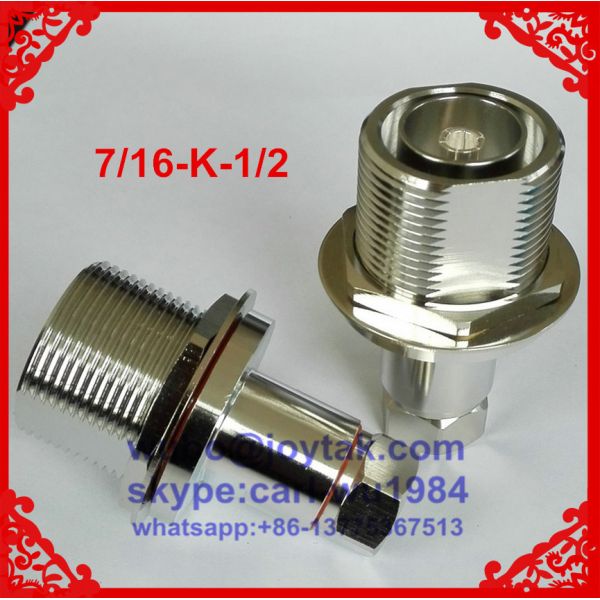 DIN 7/16 female connector clamp type for 1/2superflexible cable all brass factory selling