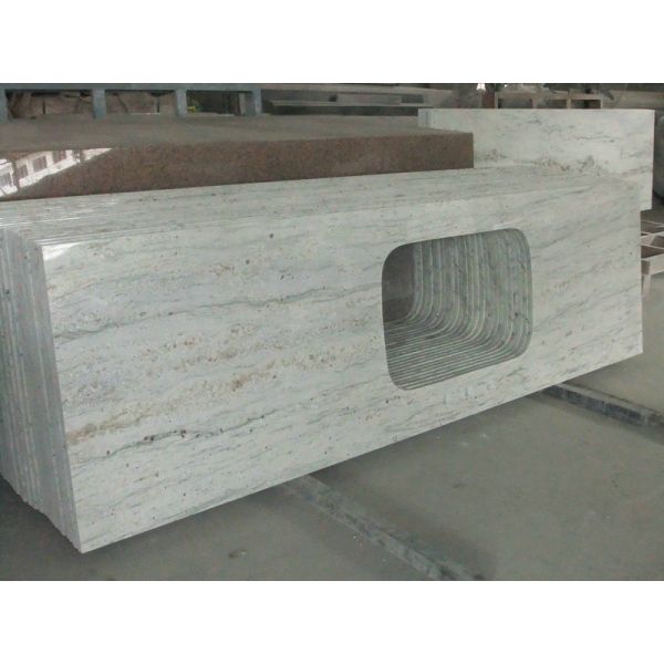 Gray Thick Stone Slab Countertop Stone Vanity Tops 108" X 25.5" X 2" Size
