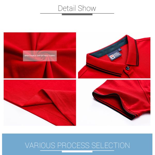 Silk Cotton Custom Embroidered Polo Shirts Athletic Stretch Moisture Wicking