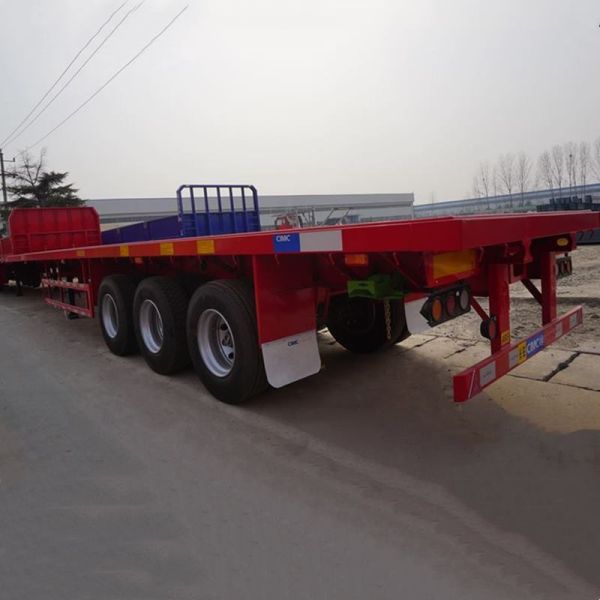 Promotional Flatbed Truck Semi Trailer 2 3 4 Axles 50 60 80 100 Ton With Twist lock 40ft 20ft platform container semi trailer