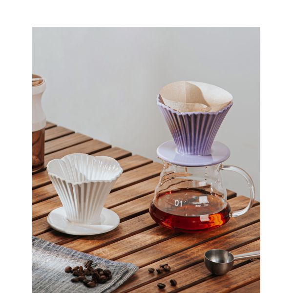 Straight Ceramic Reusable Hand Brew Coffee Filter Cup Convenient For Office And Home