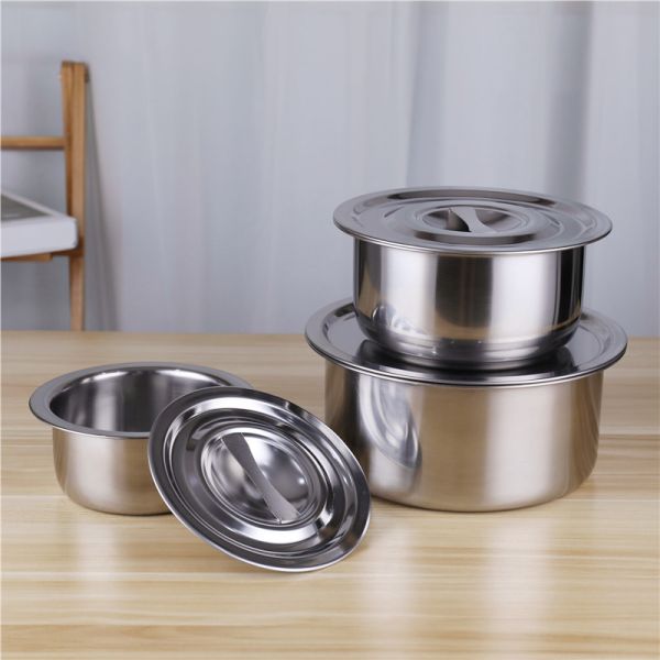 Hot sale 5pcs stainless steel 410 stock pot cooking pot set with lid