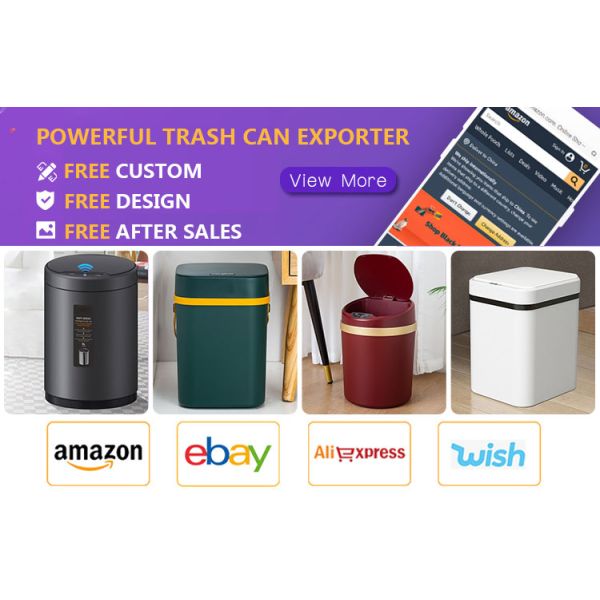 15 Gallon Auto-seal Metal Custom Printed Smart Trash Can