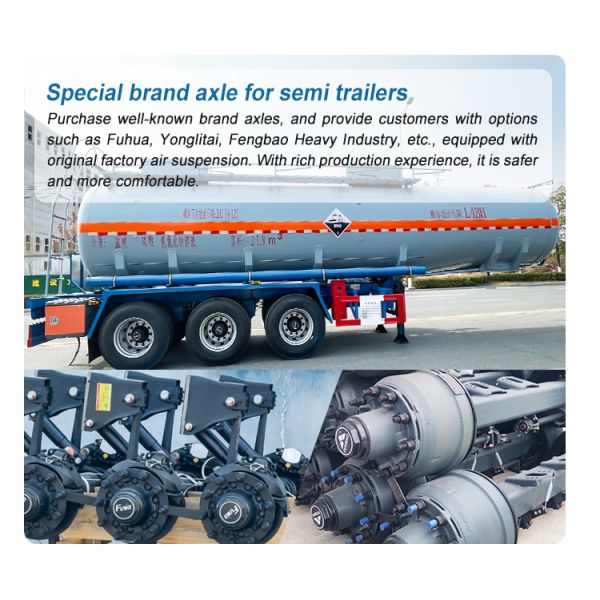 3 axles Large Tank Semi Trailer For Dangerous Chemical Liquid Transport 32T Max Payload