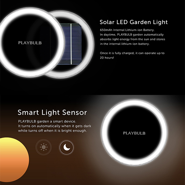Mipow Bluetooth Smart solar powered LED garden light with free mobile app control