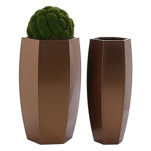 China Hexagon Antique Brass Height 90cm Stainless Steel Plant Pots on sale