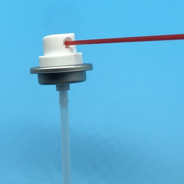 Side view of spray valve with measurement indicators