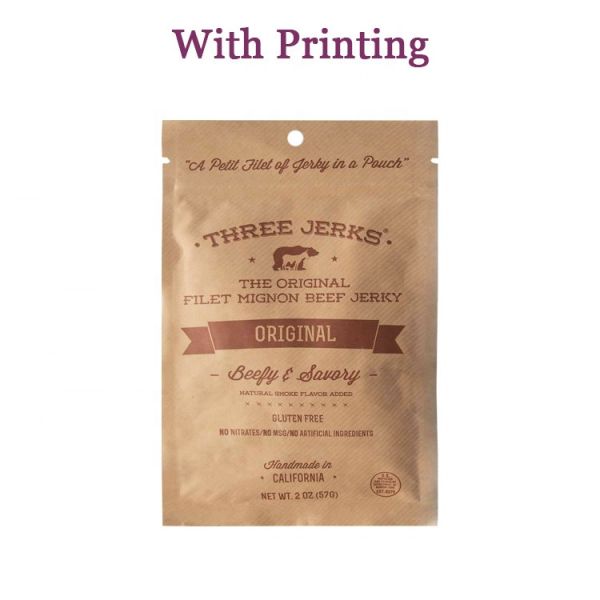 Heat Seal Custom Kraft Paper bags/Sealing Vacuum Packaging Bag with Tear Notch