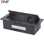 Flushed mounting office table desktop pop up socket box with French power outlet
