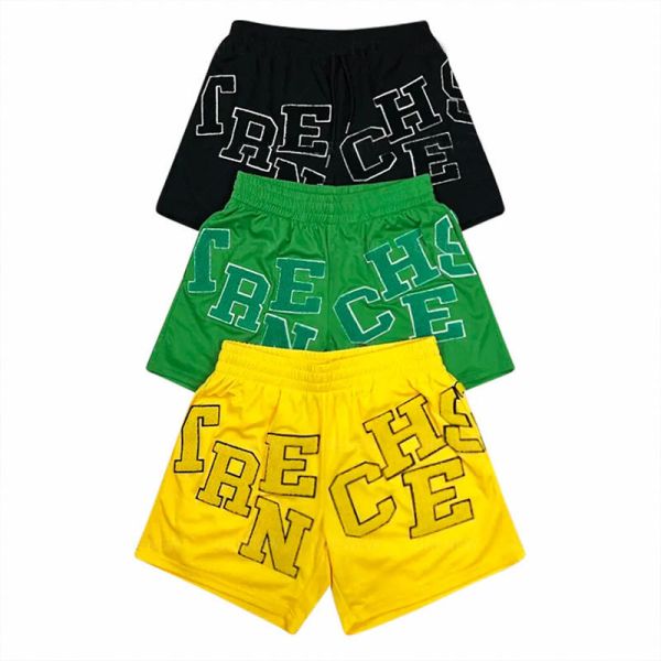 Chenille Embroidery Logo Mens Streetwear Shorts Breathable 5 Inch Shorts Streetwear