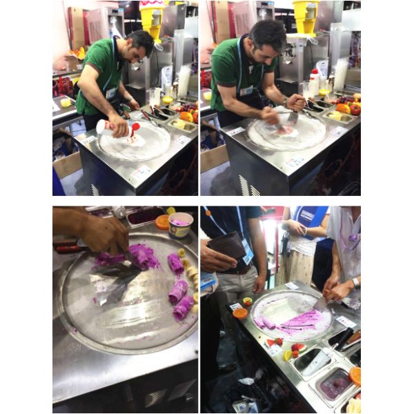 Thailand Mobile Food Cart with Frozen Yogurt Machine and Automatic Defrost Function