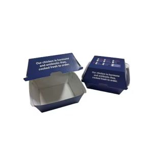 Customized Burger Box Corrugated Paper Foldable Disposable Fast Food ECO-Friendly Packaging Food Container with Embossing
