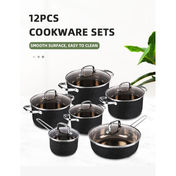 Hot Selling 12pcs Stainless Steel Cookware Set Cooking Tornado Pots And Pans Cookware Sets