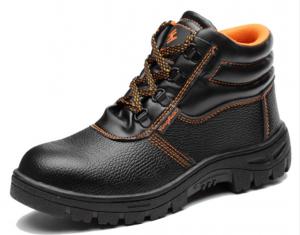 Quality European Standard Genuine Leather Waterproof Men Work Safety Shoes Boots With Steel Toe Cap And Steel Plate wholesale