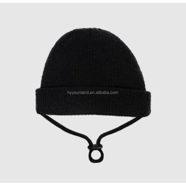 Y-Z Wholesale custom logo designer knitted adjustable winter warm funny dog skull hat