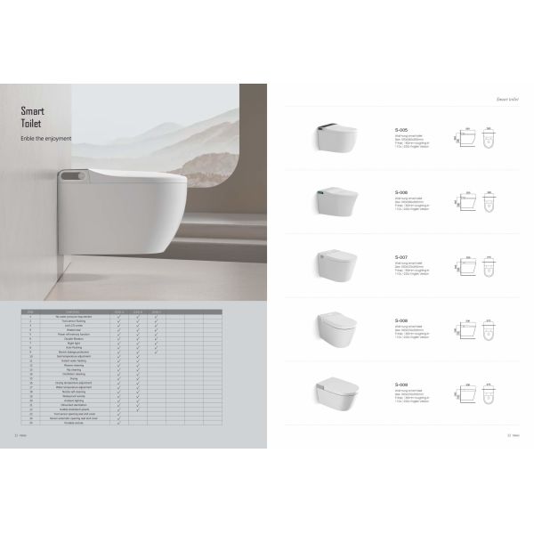 Ceramic Auto Flush One Piece Intelligent Bidet Toilet Electric for Bathroom