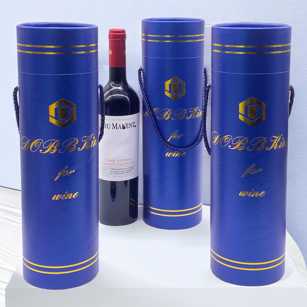 Gold Foil Paper Box Packaging Custom Logo Tube Wine Packaging Box