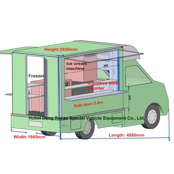 FOTON Enclosed Street Mobile Restaurant Truck For Fast Food Vending
