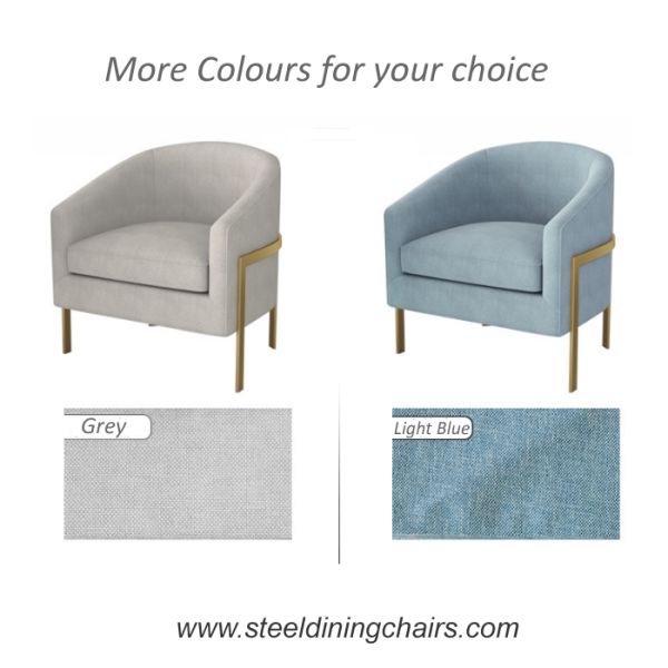 Italian Hotel Office Living Room Stainless steel Linen 1 Seater Sofa