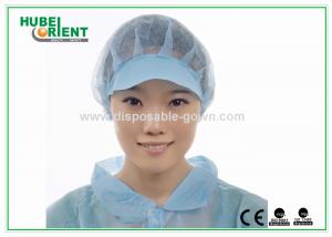 Quality ISO9001/ISO13485 Non Woven PP Round Disposable Bouffant Cap With Peak wholesale