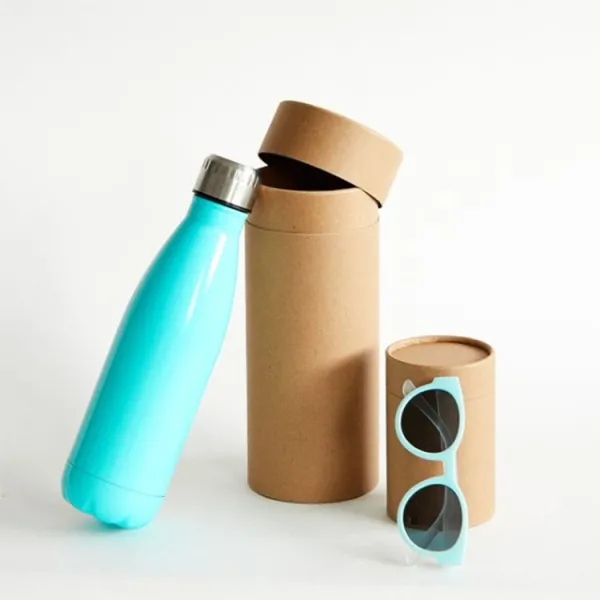 78MM Eco Friendly Cylinder Shaped Corrugated Box C2S Kraft Paper Tube Packaging With Handle