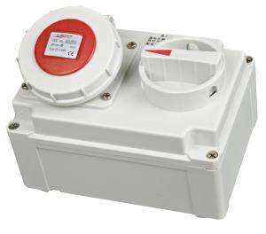 China Reliable 5P Industrial Socket With Isolator , Dust Protect 16 Amp Socket With Switch on sale