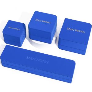 Rectangle Blue Leather Jewelry Box for Customized Size Earrings Bracelet