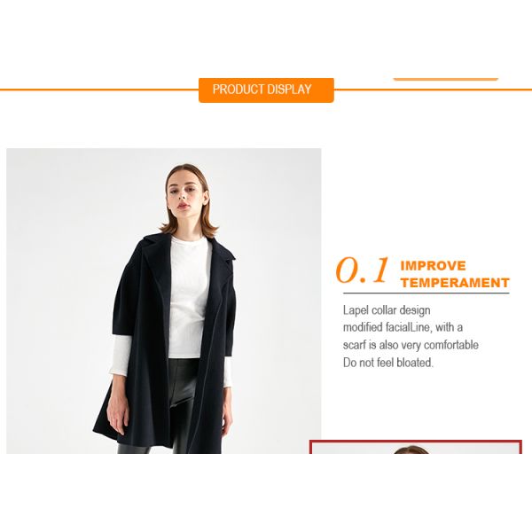 Half Sleeves Women Woolen Dress Coat Wool Jackets For Autumn Winter