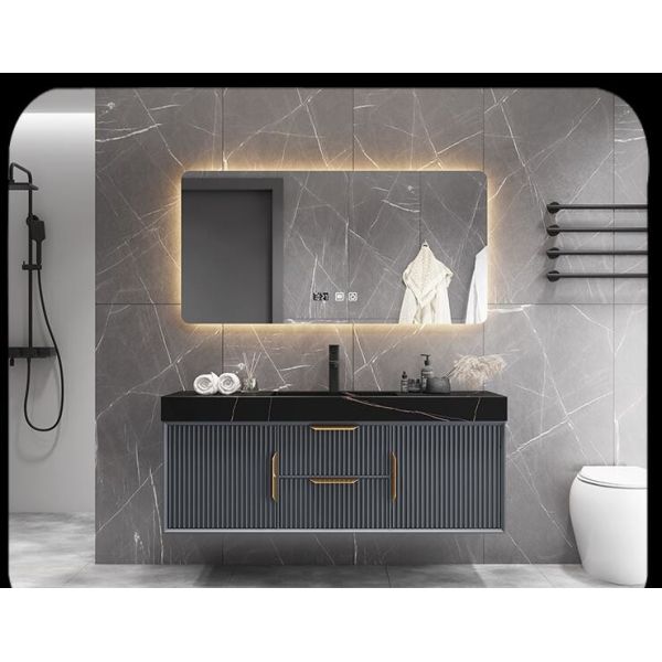 Cheap SGS Black Solid Wood Washing Machine Cabinet 96Inch Bathroom Vanity for sale