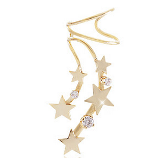 Crystal Diamond gradient meteor no pierced ear bone ear clip earrings personality