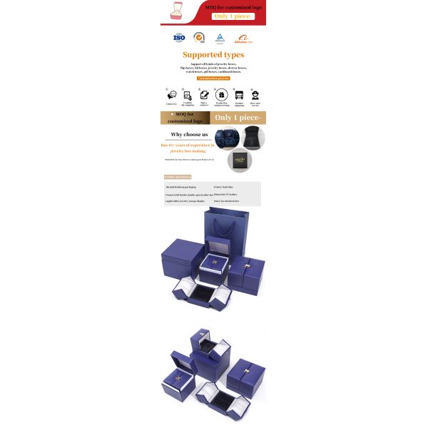 Double Door Storage Velvet Jewelry Box for Newest Style Packaging of Luxury Accessories