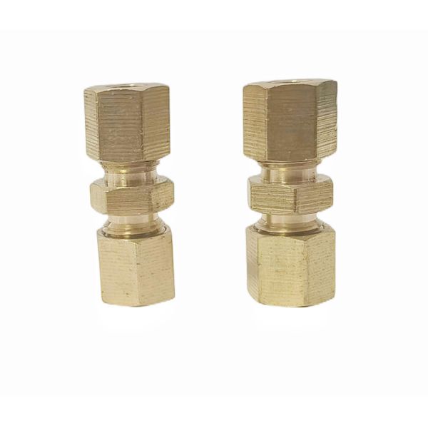 CNC Compression Union Brass Pipe Fittings 3/8'' X 3/8''
