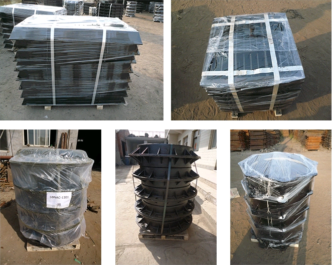 Black Bitumen Coated Cast Iron Manhole Cover Metal Double Seal Customized Logo