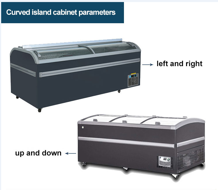 220 V 50hz Top Glass Sliding Door Deep Chest Freezer For Dairy Products